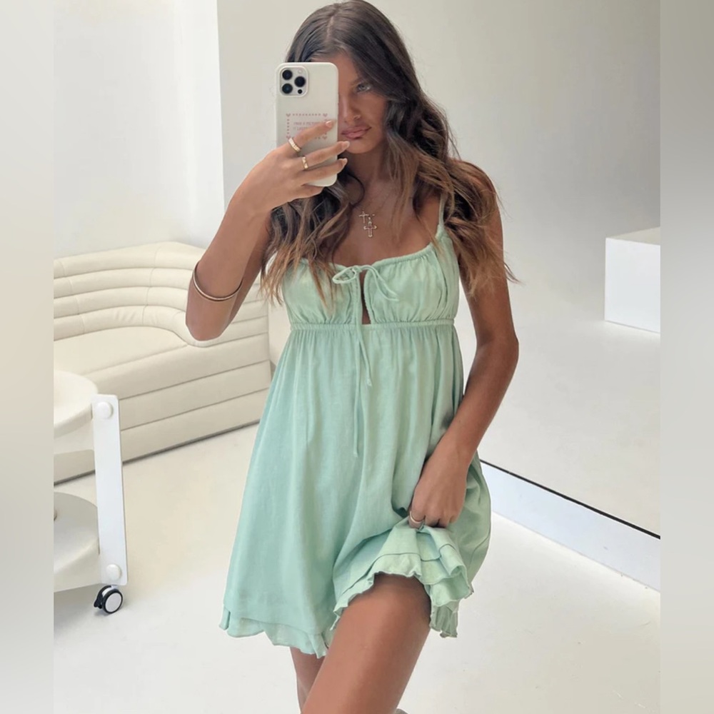 Empress Of Love Mini Dress Sage princess Polly